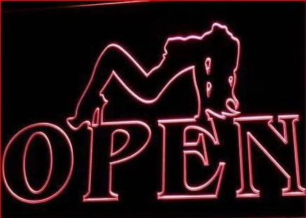 OPEN Live Nude Sex Girl Exotic Dancer Light Sign